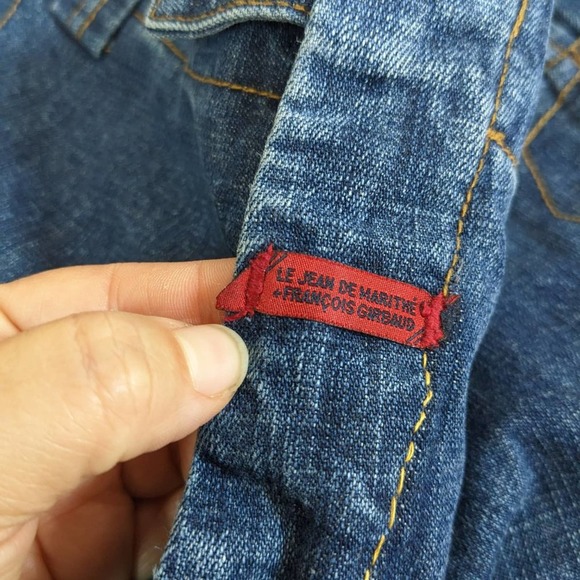 Marithe Francois Girbaud Blue Relaxed Jeans with Reflective Strips - Picture 10 of 16